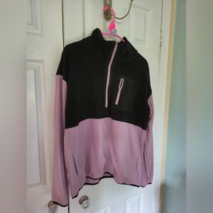 Hyba Pink Polar Fleece with Half-Zip Mock Neckline